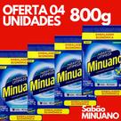 Kit 4 Pacotes De Sabão Em Pó Minuano 800 Gramas Lava Roupas