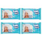 Kit 4 Pacotes Toalhas Umedecidas Luli Care 240 folhas 19x13cm Com Extrato de Camomila e Lavanda Envio Imediato