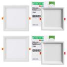 Kit 4 Painel de Led Quadrado Embutir Recuado 12W Bivolt Taschibra