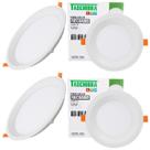 Kit 4 Painel de Led Redondo Embutir Recuado 12W Bivolt Taschibra