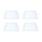 Kit 4 Painel LED Embutir Quadrado Luz Neutra 4000K 18W 22cm