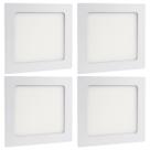 Kit 4 Painel Luminária Led 12W Embutir Quadrado Luz Amarela Bivolt - Luz Aconchegante e Entrega Imediata