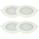 Kit 4 Painel Plafon Led de Embutir Taschibra Redondo 3W, Luz Branca 6500K