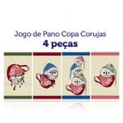 Kit 4 Panos de Copa Felpudo Teka Primore - Corujas