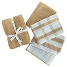 Kit 4 Panos Prato Copa Cozinha Algodão 60x40 Bege Mundiart