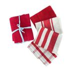 Kit 4 Panos Prato Copa Cozinha Algodão 60x40 Vermelho Mundiart