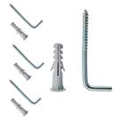 Kit 4 Parafuso Escapula Em L Com Bucha 8mm de Aço Para Parede Tela Rede de Proteção Vasos Quadros Kit 4 Parafuso Escapula Em L Com Bucha 8mm de Aço Para Parede Tela Rede de Proteção Vasos Quadros