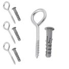 Kit 4 Parafuso Gancho Pitão Com Bucha 5mm Aço Para Parede Tela Rede de Proteção Vasos Quadros Varal