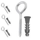 Kit 4 Parafuso Gancho Pitão Com Bucha 8mm Aço Para Parede Tela Rede de Proteção Vasos Quadros Varal