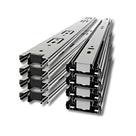 Kit 4 Pares Corrediça Telescópica 35cm Resistente Silenciosa Prateada Reforçada