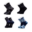 Kit 4 Pares De Meias Térmica Forrada Lã Adulto Unissex Antiderrapante Para O Frio Inverno