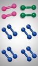 Kit 4 Pares Halteres 2kg, 3kg, 4kg, 5kg Azul