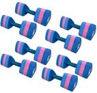 Kit 4 Pares Halteres Hidroginástica 100% EVA DF1092-R M Azul/Rosa Dafoca Sports