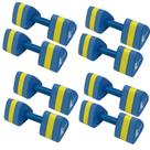 Kit 4 Pares Halteres Hidroginástica EVA DF1092 M Dafoca Sports Azul/Amarelo