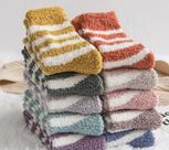 Kit 4 Pares Meia Inverno Quentinha Felpuda (28a41 cm ) - Listradas Sortidas
