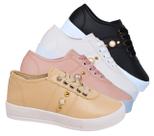 Kit 4 Pares Tenis Feminino Sola Alta Casual Básico Flatform Leve Confortável Sapato Moda - Leila Soares