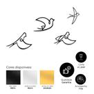 Kit 4 Pássaros MDF Decoração Parede Escultura Minimalista