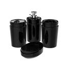 Kit 4 pç Basalto Porta Escova Algodão Sabonete Líquido Barra Stone Crippa Conjunto para Banheiro Kit 4 pç Basalto Porta Escova Algodão Sabonete Líquido Barra Stone Crippa Conjunto para Banheiro