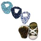 Kit 4 Pçs Acessórios De Bebê Recém Nascido Bandana Sapatinho
