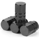 Kit 4 Pçs Bico Preto Tampa Válvula Pneu Carro Moto Alumínio
