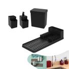 Kit 4 Pçs Lixeira 2,5L Dispenser Detergente Escorredor De Louça Organizador Pia Single - PT Coza