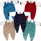 Kit 4 Pçs Macacão Plush Bebe Veludo Pelo Macio Menina Menino