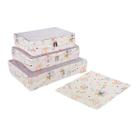Kit 4 Pçs Organizador de Mala Bebê e Infantil Impermeável com Visor e Zíper