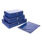 Kit 4 Pçs Organizador de Mala Impermeável com Visor e Zíper