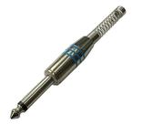 Kit 4 pçs - plug p10 mono - prata e azul - com mola