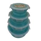 Kit 4 Pçs Pote Retrátil Redondo 2444032 Azul - Quanhe