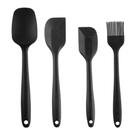 Kit 4 pçs sendo 3 Espátulas e 1 Pincel culinário de Silicone