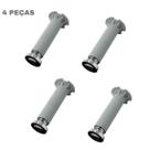 Kit 4 Pé Armário Regulável Itatiaia Anel 160MM Cinza Com Cromado