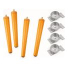 Kit 4 Pé Palito 40cm 4 Chapa Reforço para Poltronas Puff Pé Móveis Kit 4 Pé Palito 40cm 4 Chapa Reforço para Poltronas Puff Pé Móveis