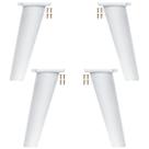 Kit 4 Pé Retrô de Plástico Branco Resistente para Móveis Cômoda Design Clássico e Fácil Instalação