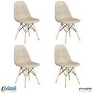 Kit 4 Peças Cadeira Eiffel Botonê PU Base de Madeira DESMONTADA Preta ou Nude - Rivatti