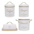 Kit 4 Peças Café Açúcar Manteigueira e Talheres Olina Wolff
