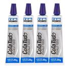 Kit 4 Peças Cola Tudo Multiuso Adesivo 20g Ferro Metal Vidro Pvc