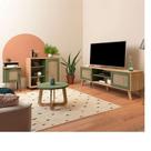 Kit 4 Peças com Rack para Tv até 75 Polegadas, de Centro, Mesa Lateral e Aparador Verde Carvalho/Menta Kit 4 Peças com Rack para Tv até 75 Polegadas, de Centro, Mesa Lateral e Aparador Verde Carvalho/Menta