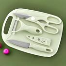 Kit 4 Peças Cozinha Tábua Faca Tesoura Descascador Luatek LCC-2313