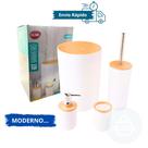 Kit 4 Peças de Acessórios para Banheiro com Acabamento em Bambu - Estilo e Funcionalidade
