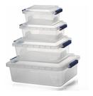 Kit 4 Peças De Caixas Organizadoras Decorativas Transparente ERCAPLAST