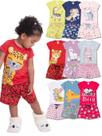 Kit 4 Peças de Pijamas Curto Infantis para Meninas Confortáveis e Cheios de Estilo
