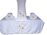 Kit 4 peças de toalhas para mesa de Santa Ceia bordada Kit 4 peças de toalhas para mesa de Santa Ceia bordada