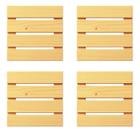KIT 4 peças deck modular de madeira Pinus tratado 30x30 centímetros para área externa (Cobre 0,36 m²)