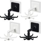 Kit 4 Peças Gancho Giratório 360 Suporte Adesivo Organizador Cozinha (2 Preto + 2 Branco )
