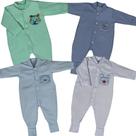 Kit 4 Peças Macacão Bebe Bordado Menina Vira Pé