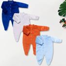 Kit 4 Peças Macacão Bebe Plush Veludo Liso Macio Menino Menina Kit 4 Peças Macacão Bebe Plush Veludo Liso Macio Menino Menina