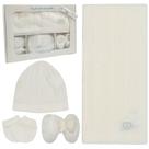 kit 4 Peças Manta Par de Luva Sapatinho Touca Bebê Quentinho e Confortável Tricô Luxo Maternidade - Fofinho Baby