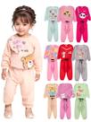 Kit 4 Peças Moletom Roupa Menina Infantil com estampas fofas 2 Casacos 2 Calças infantil menina kit moletom