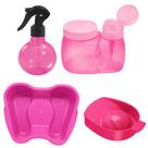 Kit 4 Peças para Manicure Bacia Mãos, Bacia Pés, Pulverizador e Dosador